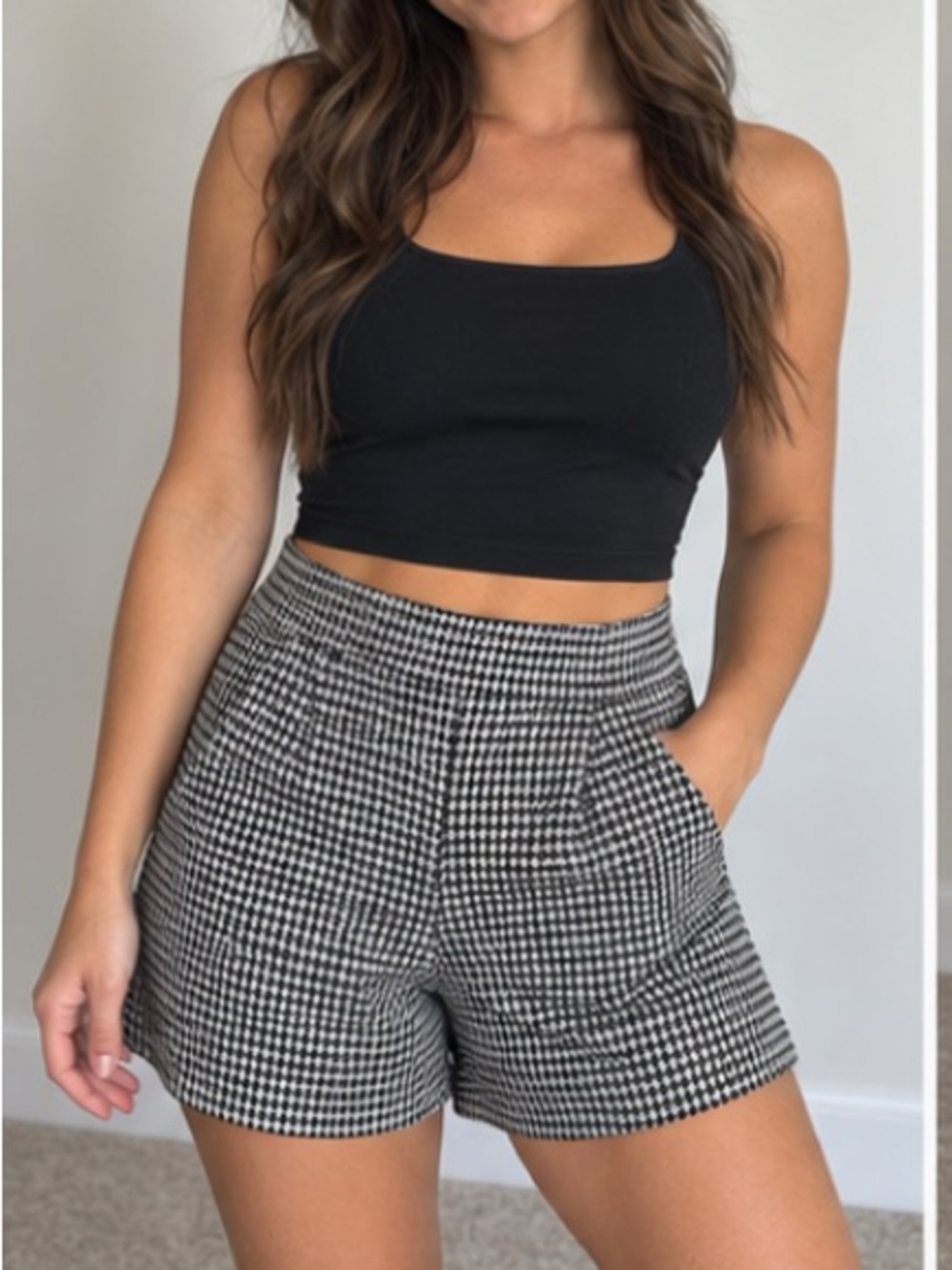 Plaid poof small shorts
